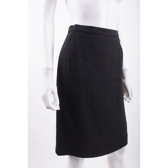Louis Feraud Women Pencil Skirt Suit Blazer US 8 UK 12 Black Textured Wool Blend - Picture 13 of 16